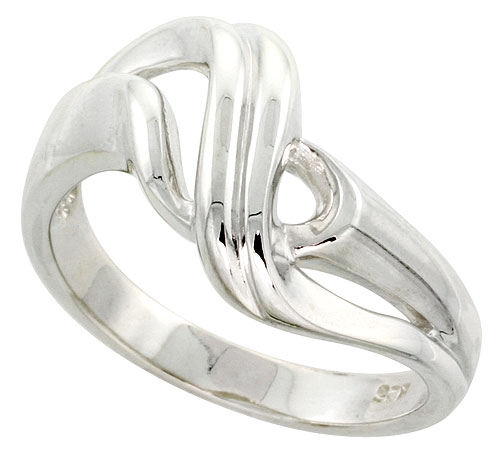 Sterling Silver Ribbon Ring Flawless finish 1/2 inch wide, sizes 6 to 10