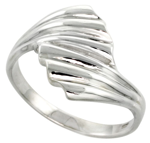 Sterling Silver Freeform Ring Flawless finish 3/4 inch wide, sizes 6 to 10