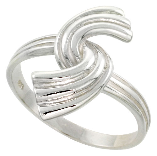 Sterling Silver Freeform Ring Flawless finish 7/8 inch wide, sizes 6 to 10