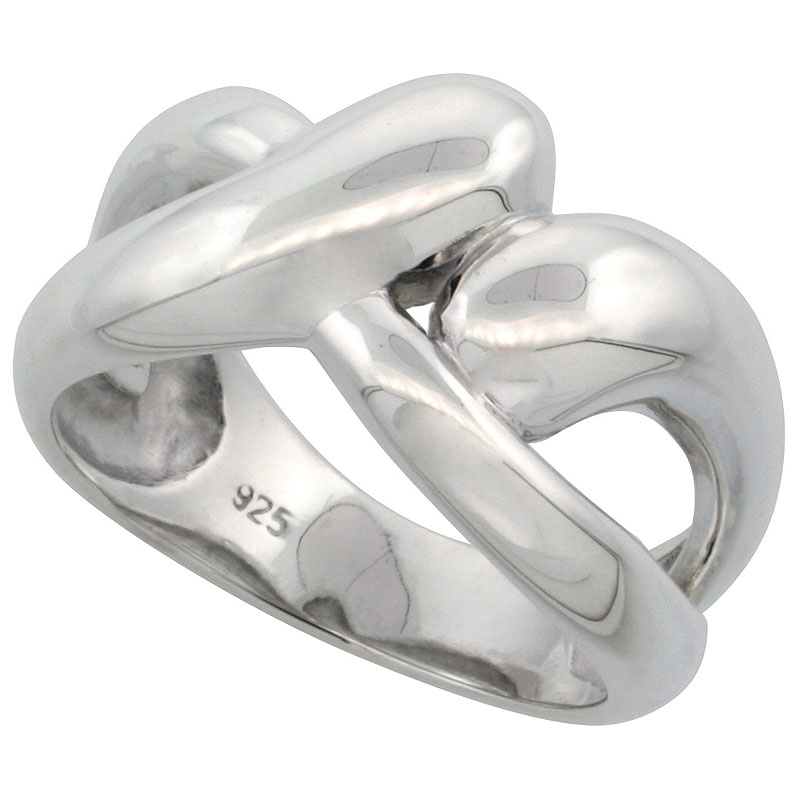 Sterling Silver Knot Ring Flawless finish, 1/2 inch wide