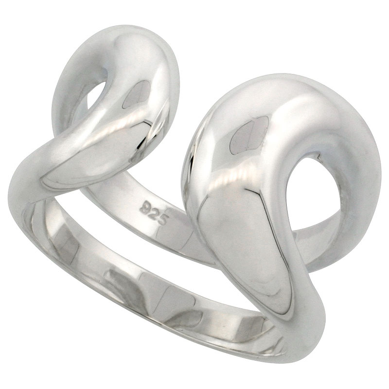 Sterling Silver Double Wire Ring Flawless finish, 5/8 inch wide