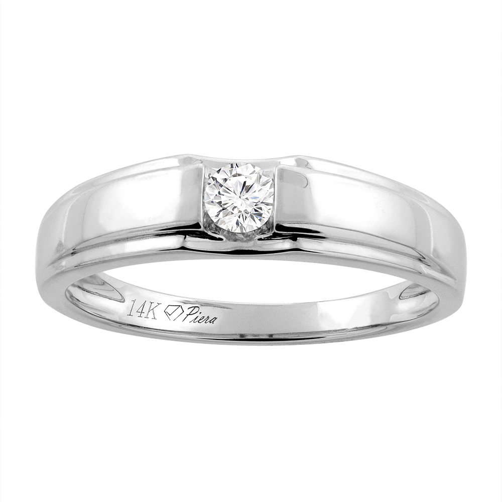 14K WHITE GOLD LADIES' DIAMOND WEDDING BAND 4 MM 0.11 CTTW, SIZES 5 - 10