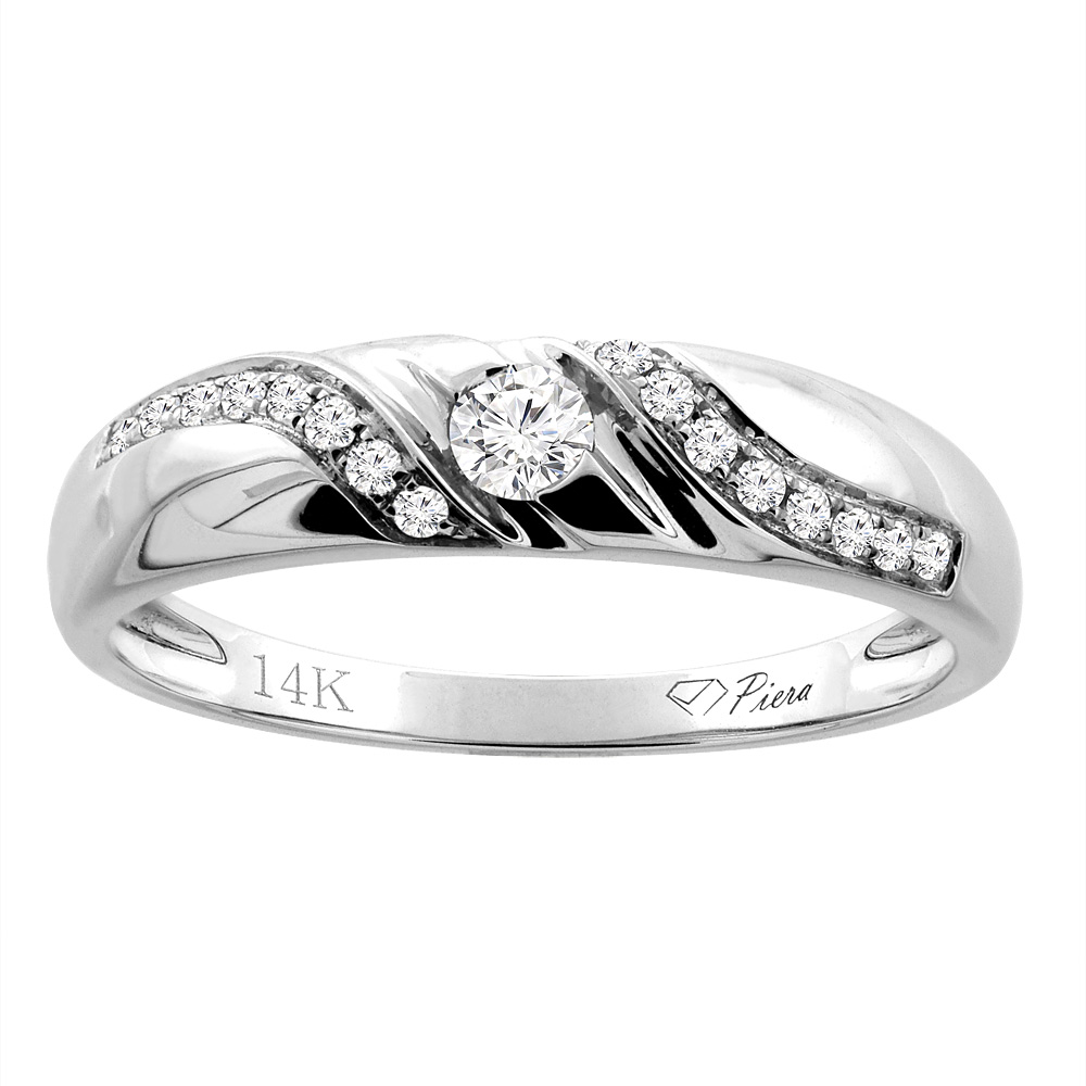14K WHITE GOLD LADIES' DIAMOND WEDDING BAND 4 MM 0.13 CTTW, SIZES 5 - 10