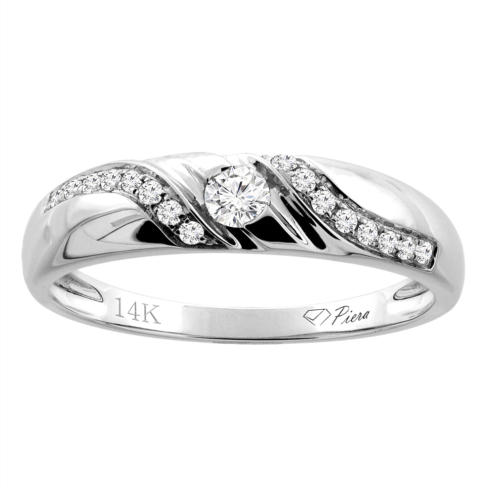 14K White Gold Ladies&#039; Diamond Wedding Band 4 mm 0.13 cttw, sizes 5 - 10