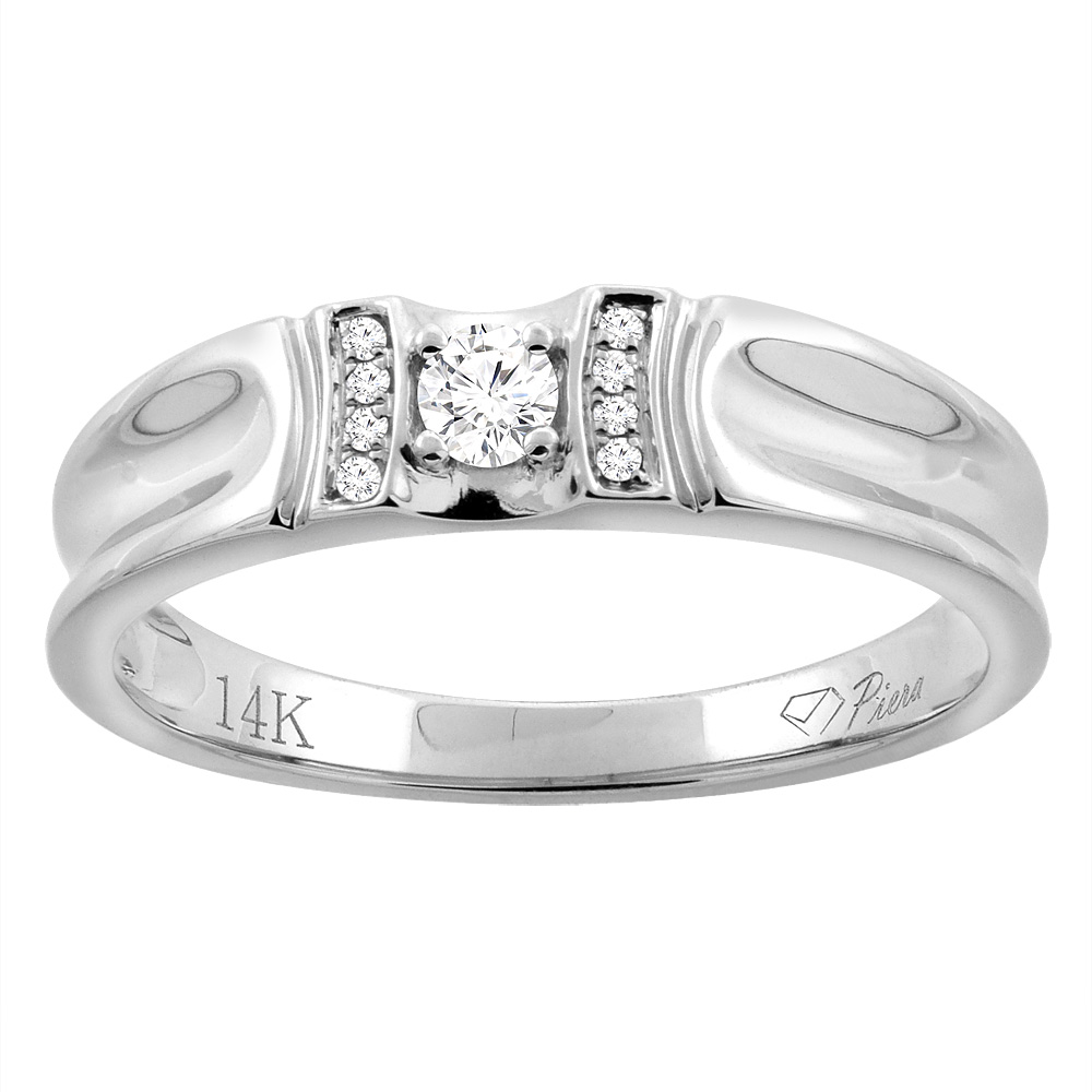 14K White Gold Ladies&#039; Diamond Wedding Band 4 mm 0.10 cttw, sizes 5 - 10