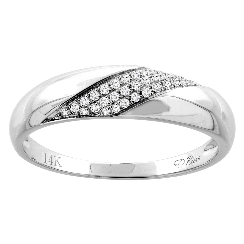 14K WHITE GOLD LADIES' DIAMOND WEDDING BAND 4 MM 0.13 CTTW, SIZES 5 - 10