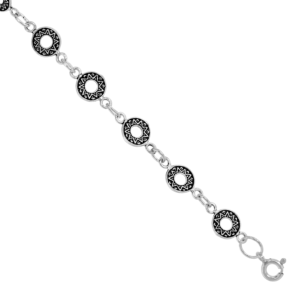 Dainty Sterling Silver Celtic Bracelet for Women and Girls, 5/16 wide 7.5 inch long