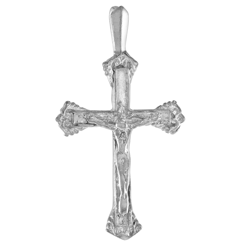 STERLING SILVER CRUCIFIX PENDANT, 1 1/16 INCH