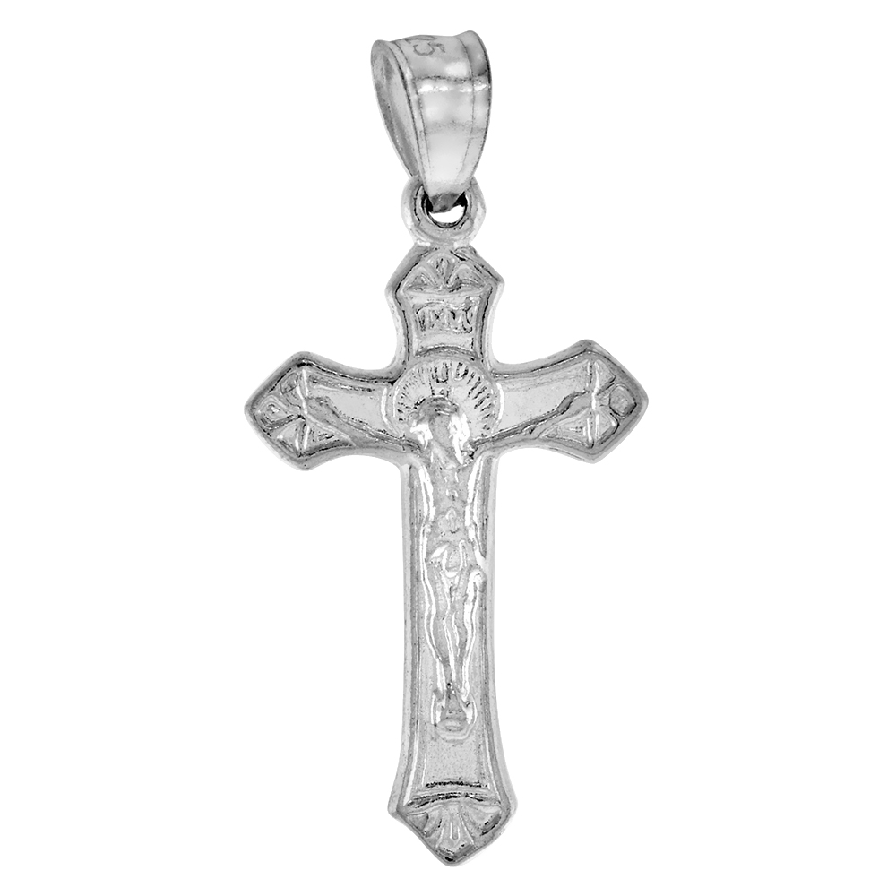 Sterling Silver Crucifix Pendant, 1 inch