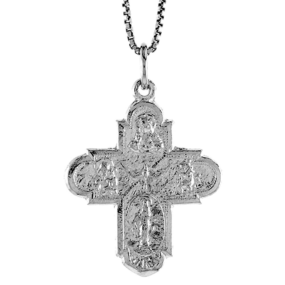 STERLING SILVER CRUCIFIX PENDANT, 1 1/8 INCH