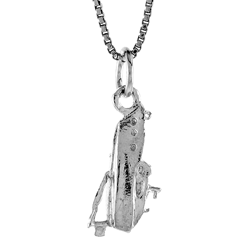 STERLING SILVER SPEEDBOAT PENDANT, 3/4 INCH