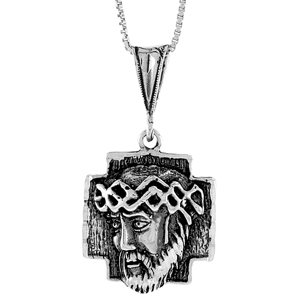 STERLING SILVER BODY OF CHRIST PENDANT, 7/8 INCH