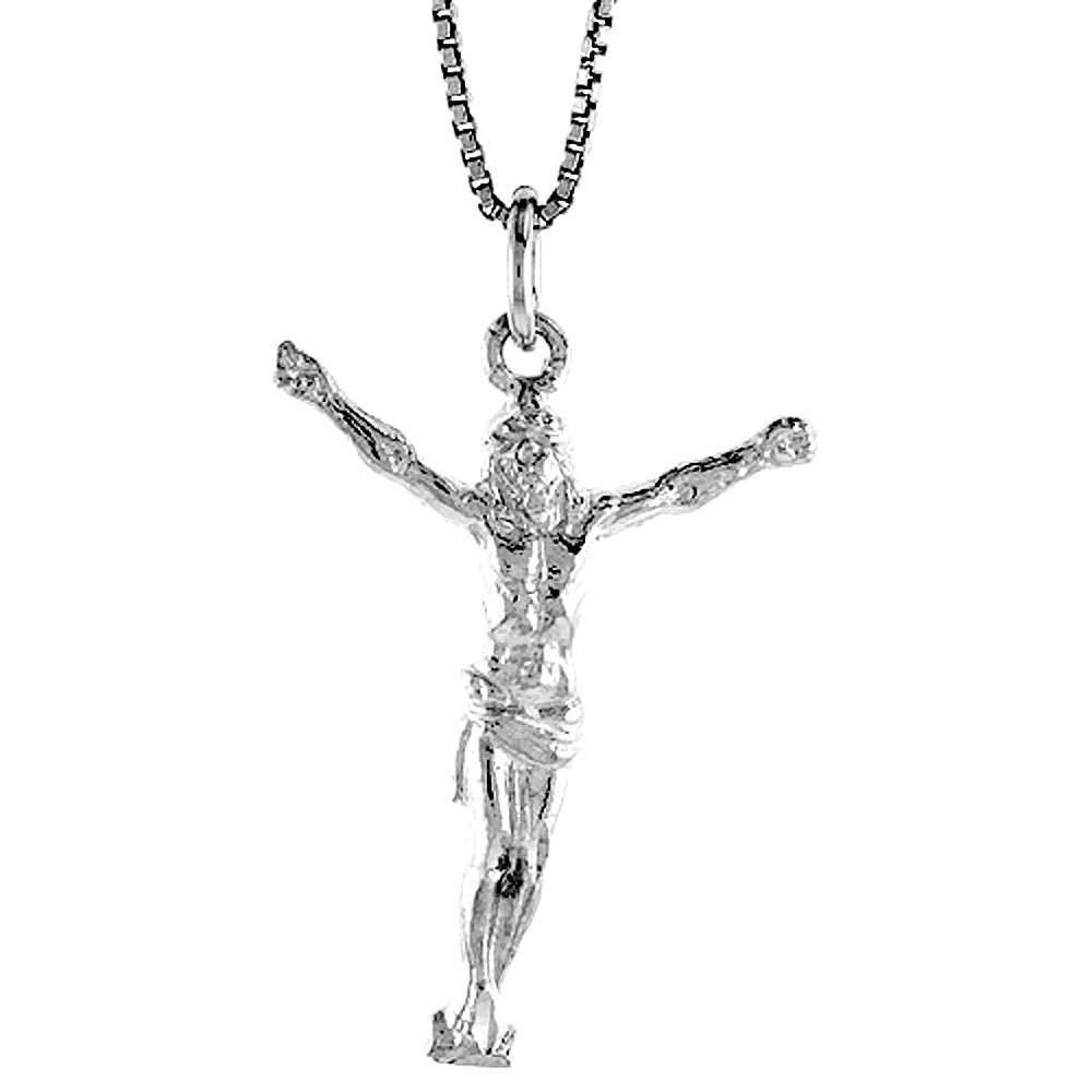 STERLING SILVER BODY OF CHRIST PENDANT, 1 1/4 INCH