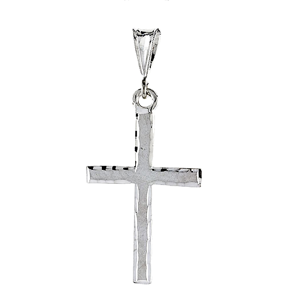1 1/2 INCH STERLING SILVER CROSS PENDANT LATIN