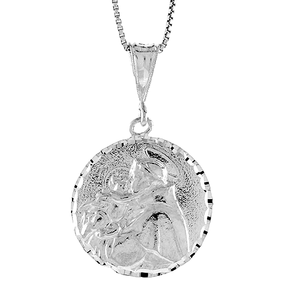 STERLING SILVER ST JOSEPH MEDAL, 1 INCH