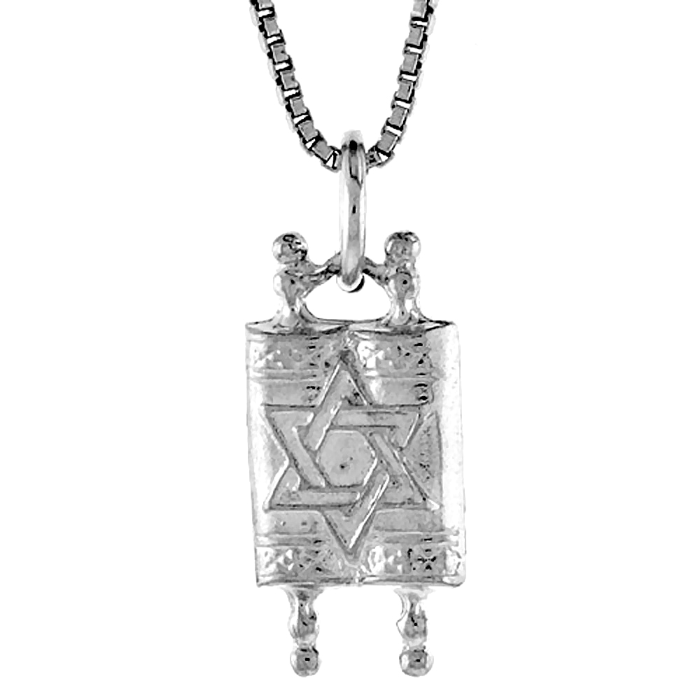 STERLING SILVER SCROLL PENDANT, 5/8 INCH