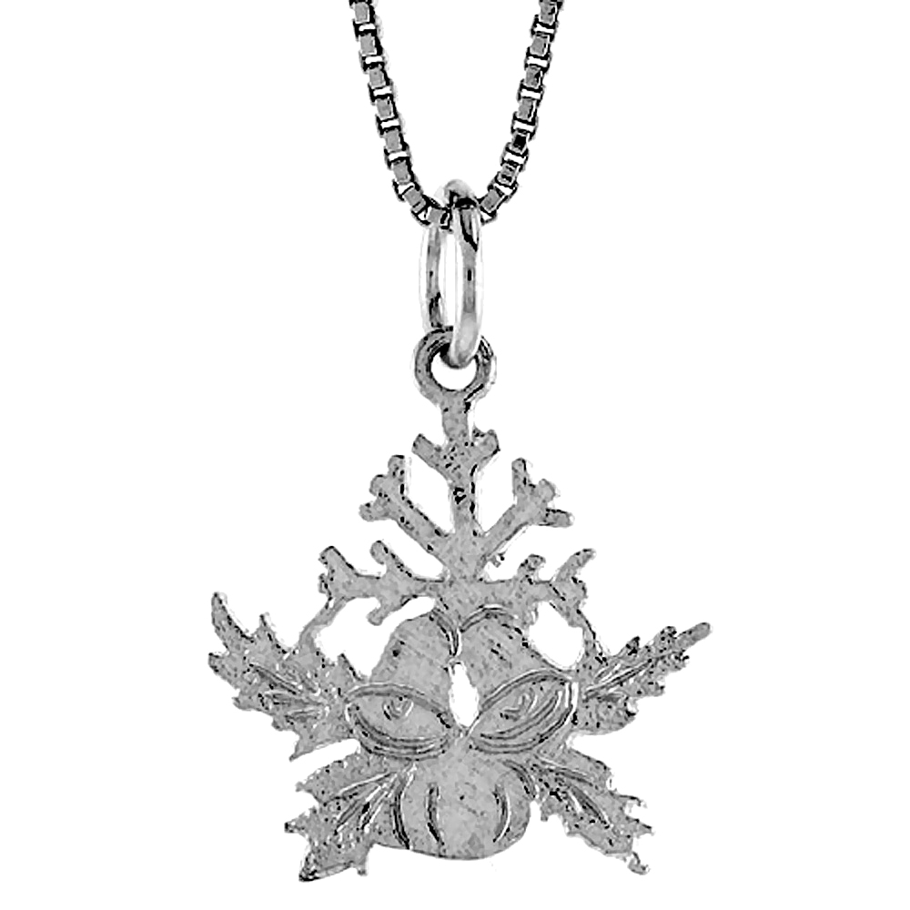 STERLING SILVER KISSING DOVES PENDANT, 5/8 INCH