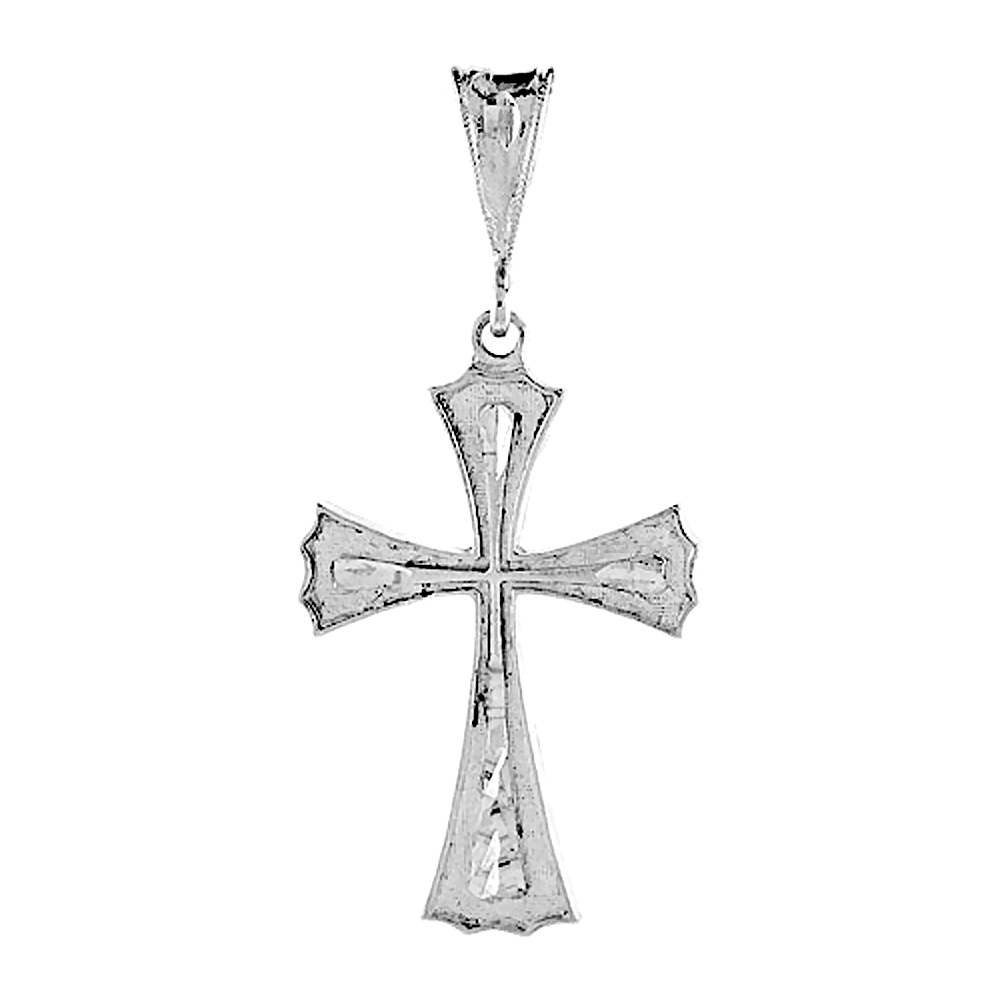 1 1/4 INCH STERLING SILVER CROSS PENDANT POTANCE