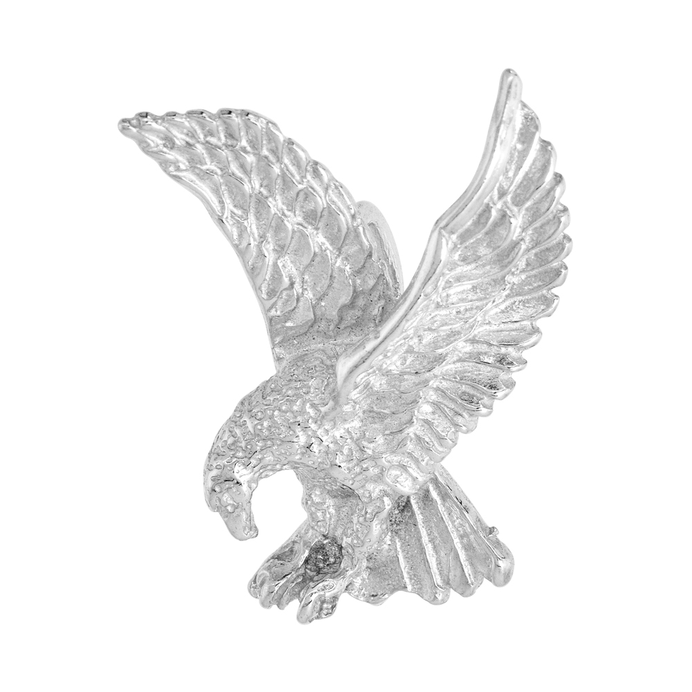 STERLING SILVER EAGLE PENDANT, 1 1/16 INCH TALL