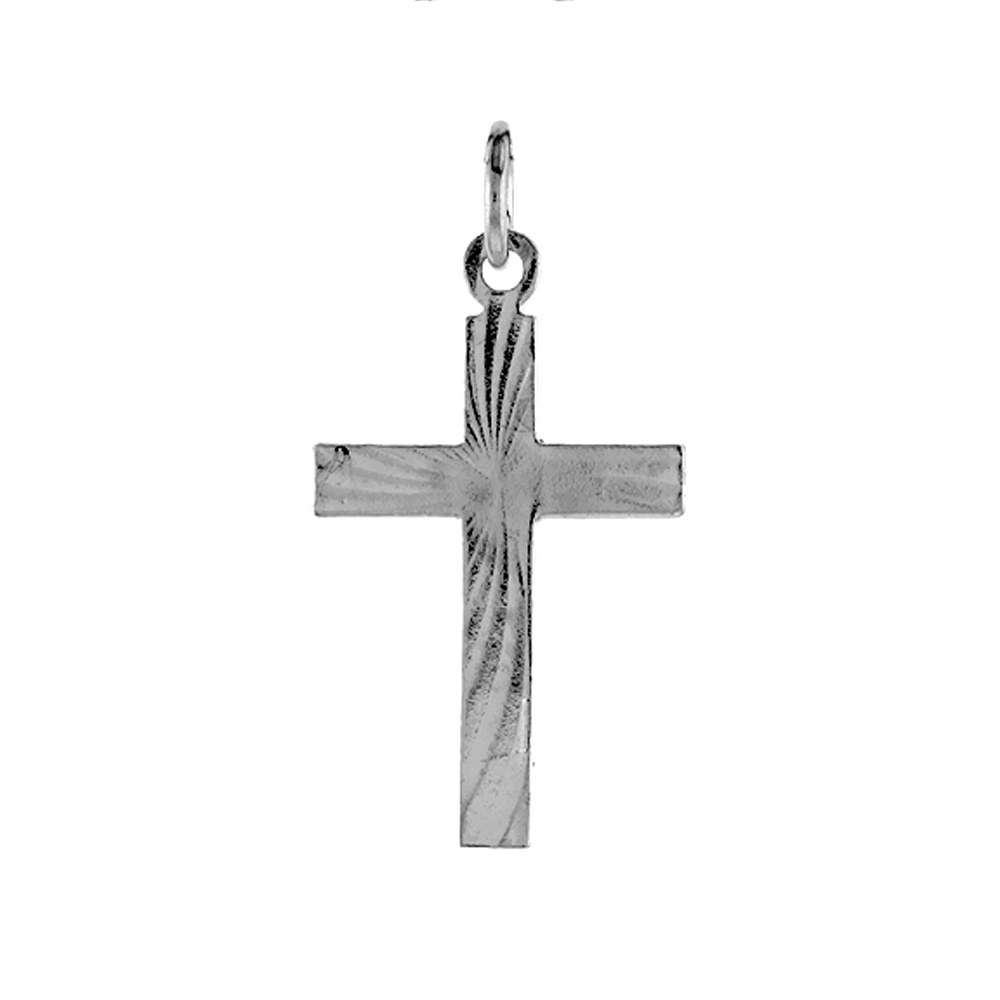 1 1/16 INCH STERLING SILVER CROSS PENDANT LATIN
