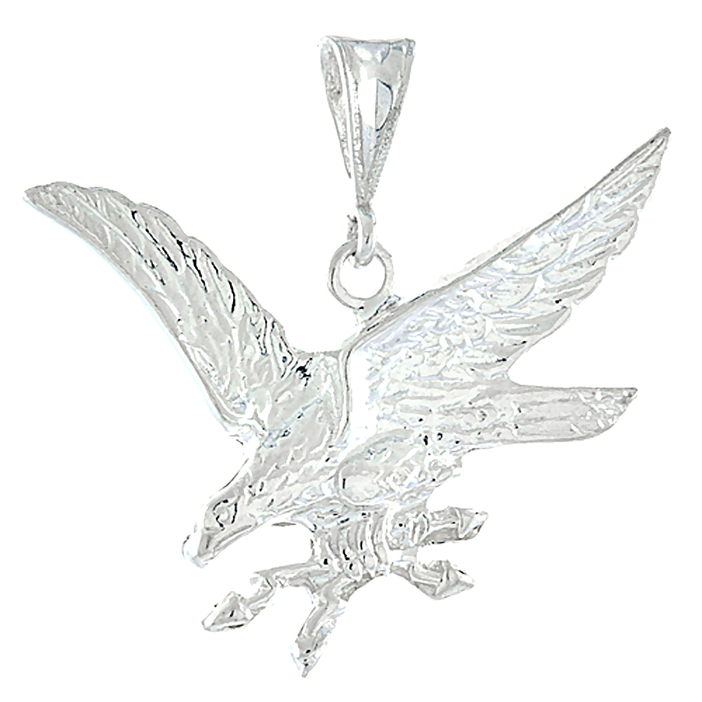 STERLING SILVER EAGLE PENDANT, 1 INCH