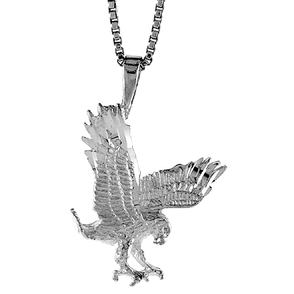 STERLING SILVER EAGLE PENDANT, 3/4 INCH