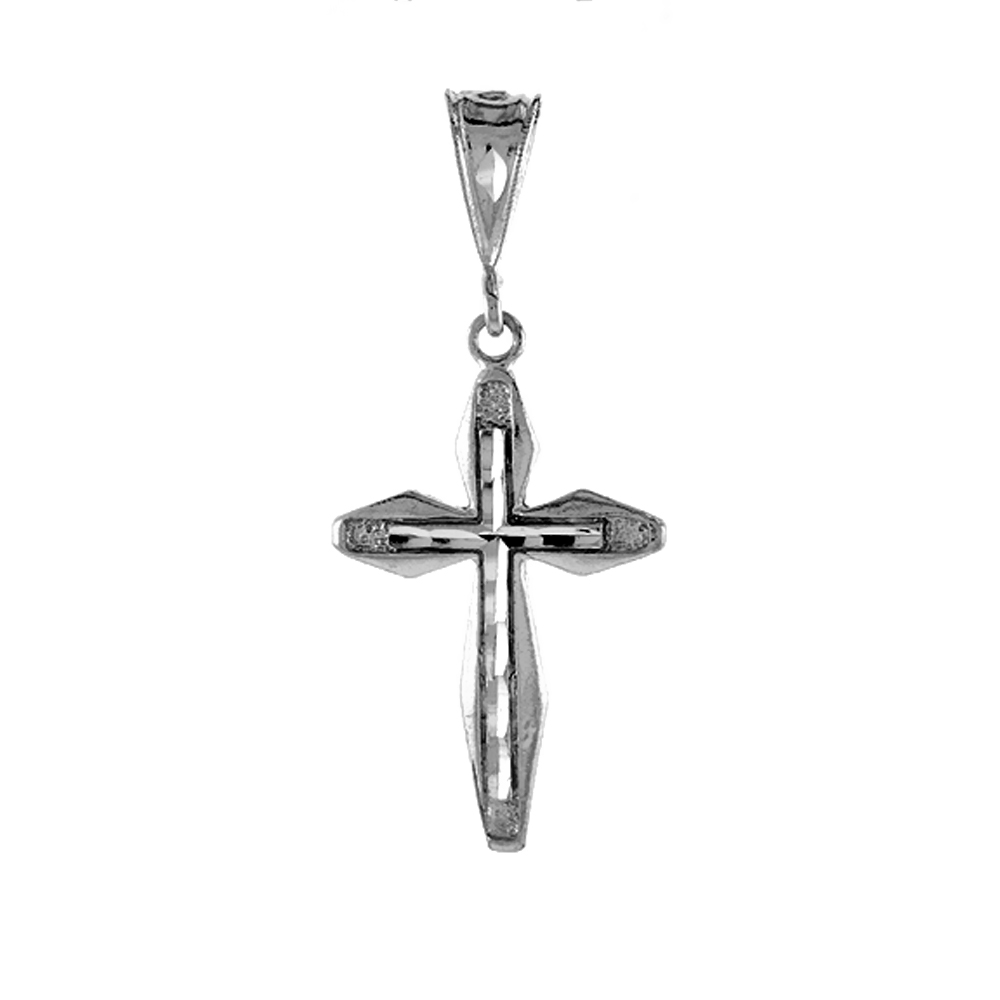 1 1/4 INCH STERLING SILVER CROSS PENDANT