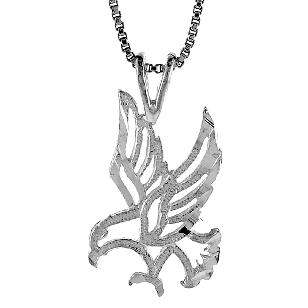 STERLING SILVER EAGLE PENDANT, 3/4 INCH