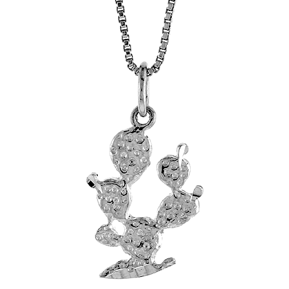 STERLING SILVER 3 CACTUS PENDANT, 3/4 INCH TALL