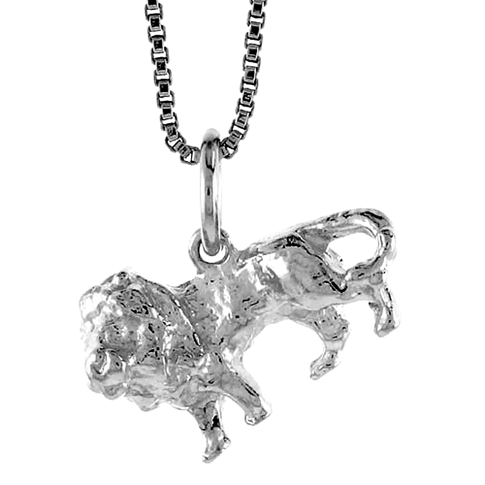 STERLING SILVER LION PENDANT, 1/2 INCH TALL