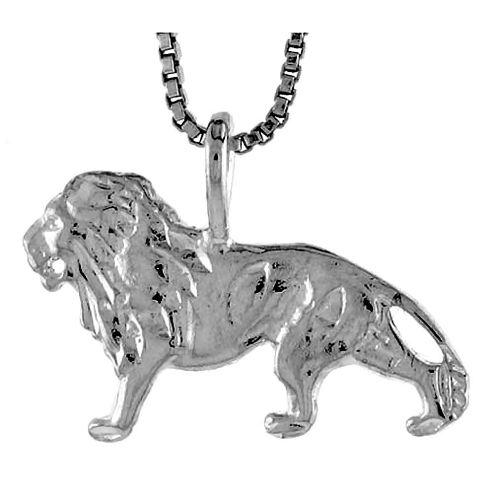 STERLING SILVER LION PENDANT, 1/2 INCH TALL
