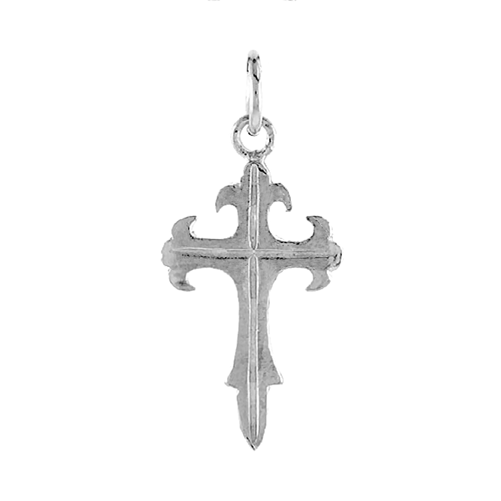 1 INCH STERLING SILVER CROSS OF ST JAMES PENDANT
