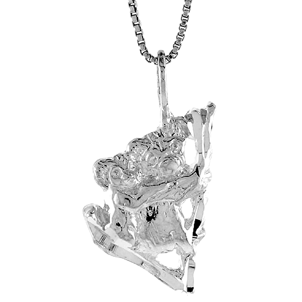 STERLING SILVER KOALA BEAR PENDANT, 7/8 INCH