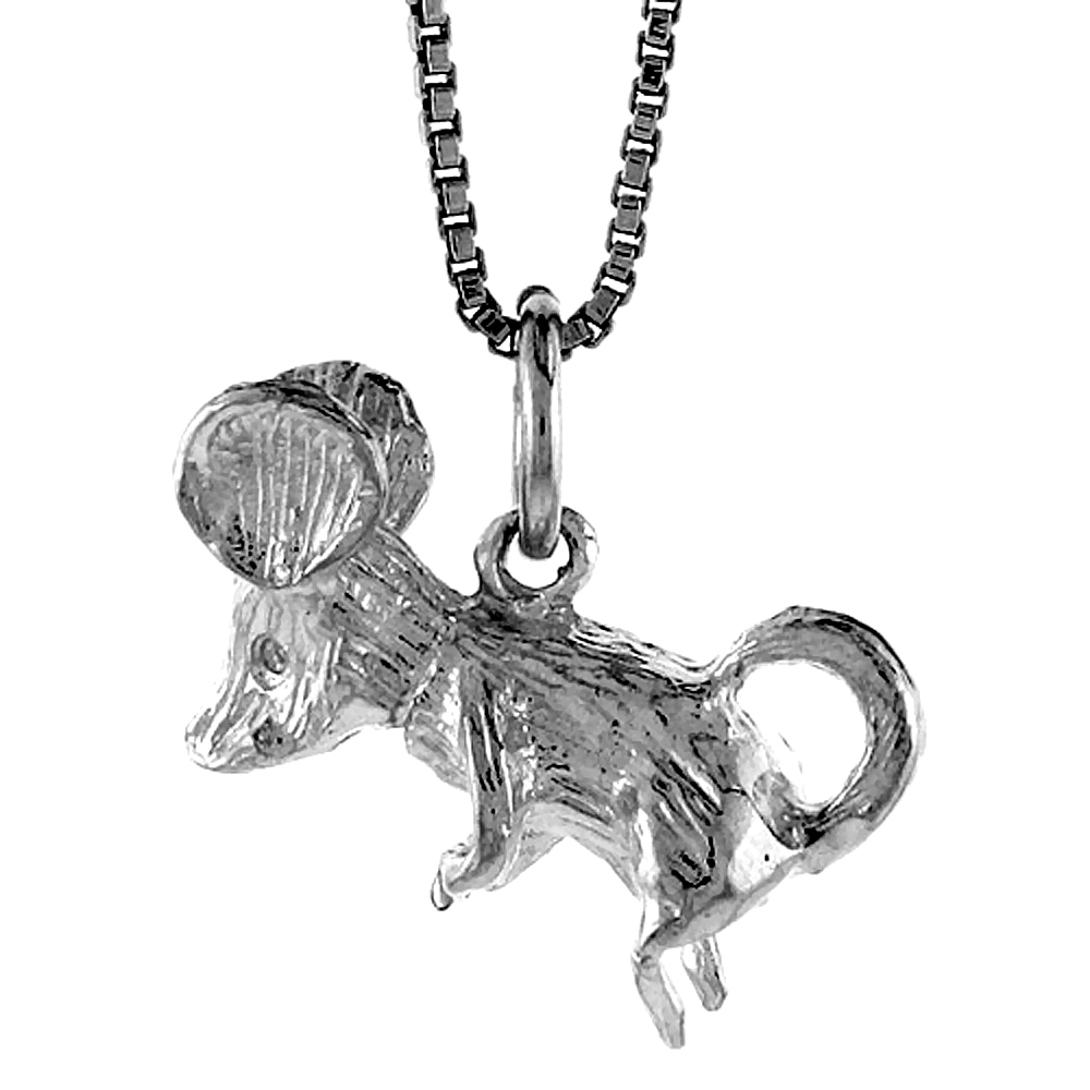 STERLING SILVER MOUSE PENDANT, 3/4 INCH