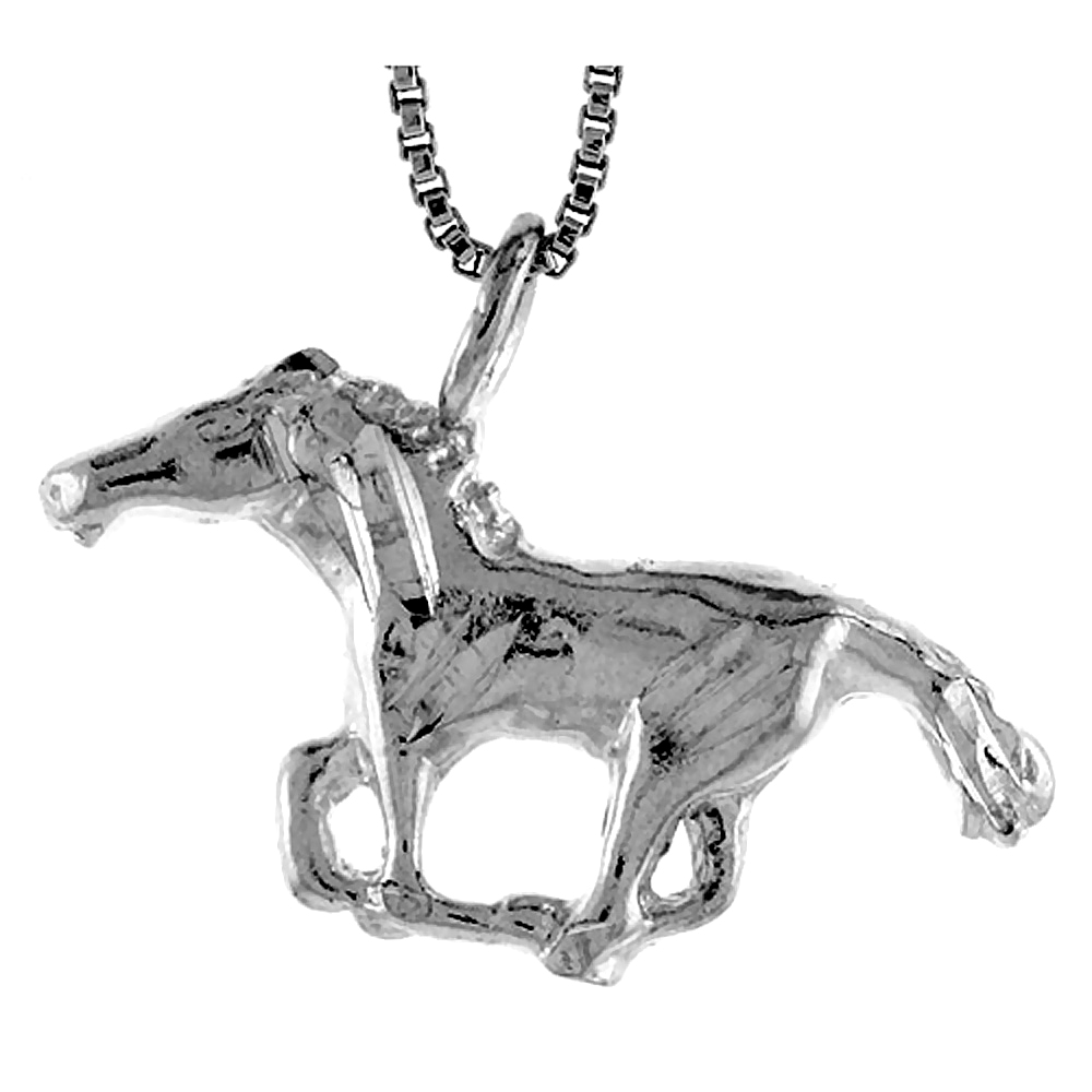 STERLING SILVER HORSE PENDANT, 1/2 INCH TALL