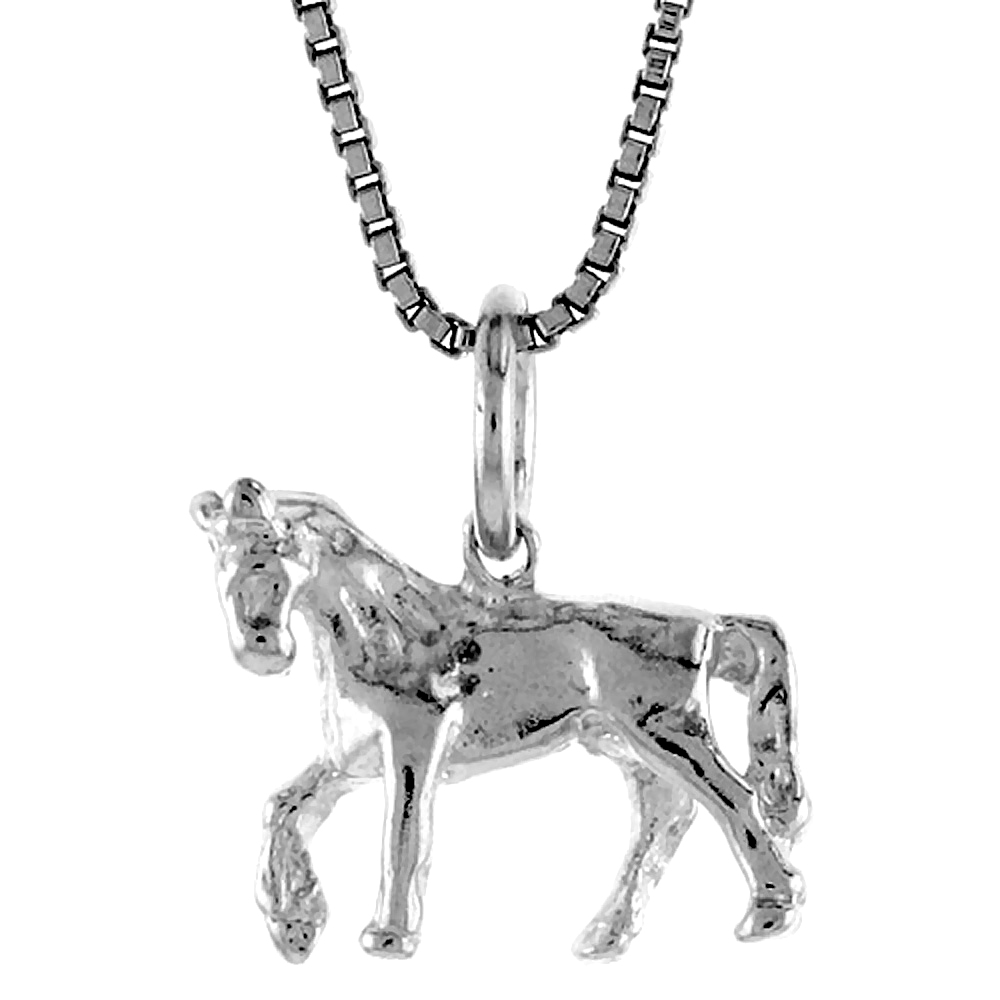 STERLING SILVER SMALL HORSE PENDANT, 1/2 INCH TALL