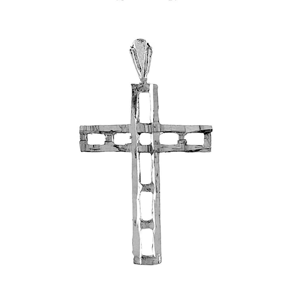 1 INCH SMALL STERLING SILVER LADDER CROSS PENDANT