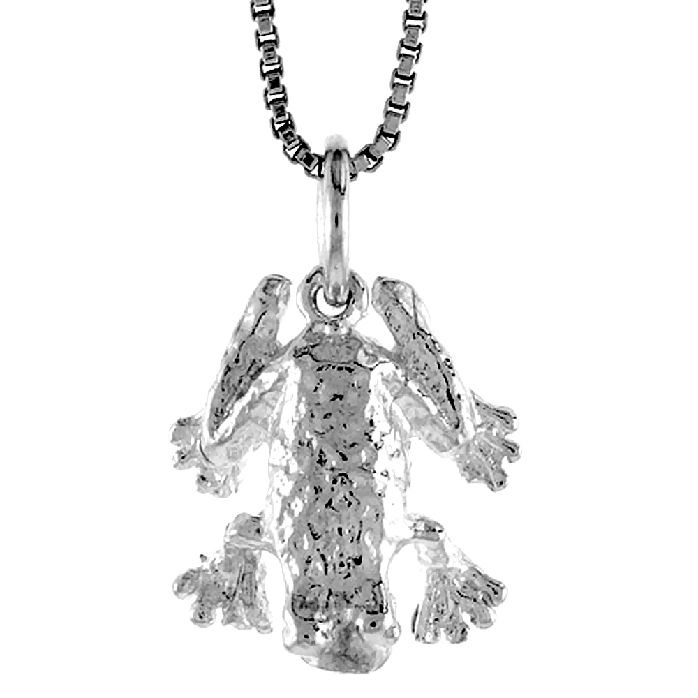 STERLING SILVER FROG PENDANT, 1/2 INCH TALL