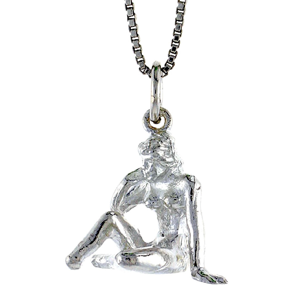 STERLING SILVER ZODIAC CHARM FOR VIRGO 5/8 INCH TALL