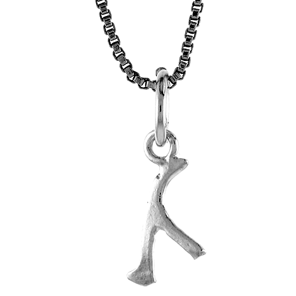 STERLING SILVER TINY LAMBDA SYMBOL PENDANT, 3/8 INCH TALL