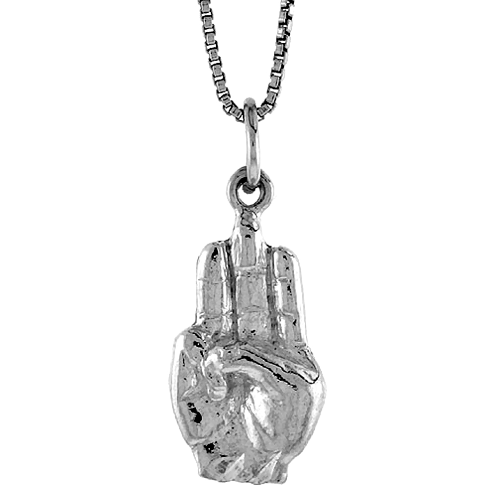 STERLING SILVER SCOUT SALUTE PENDANT, 5/8 INCH TALL