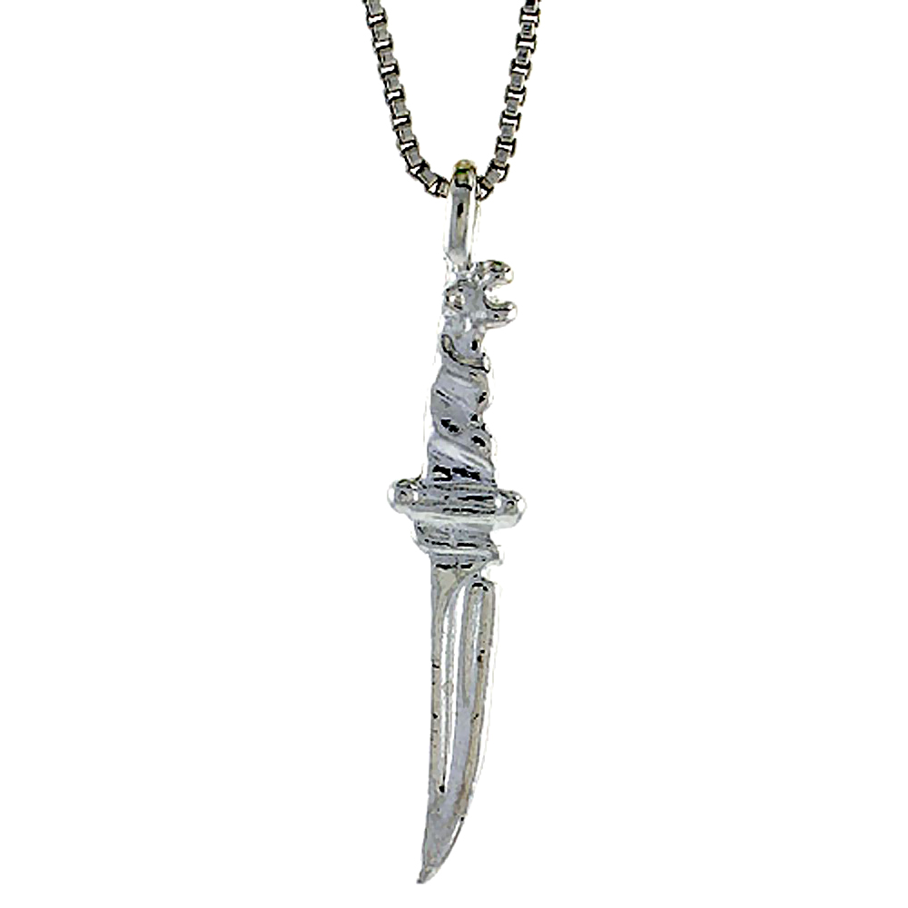 STERLING SILVER KNIFE PENDANT, 1 1/16 INCH TALL