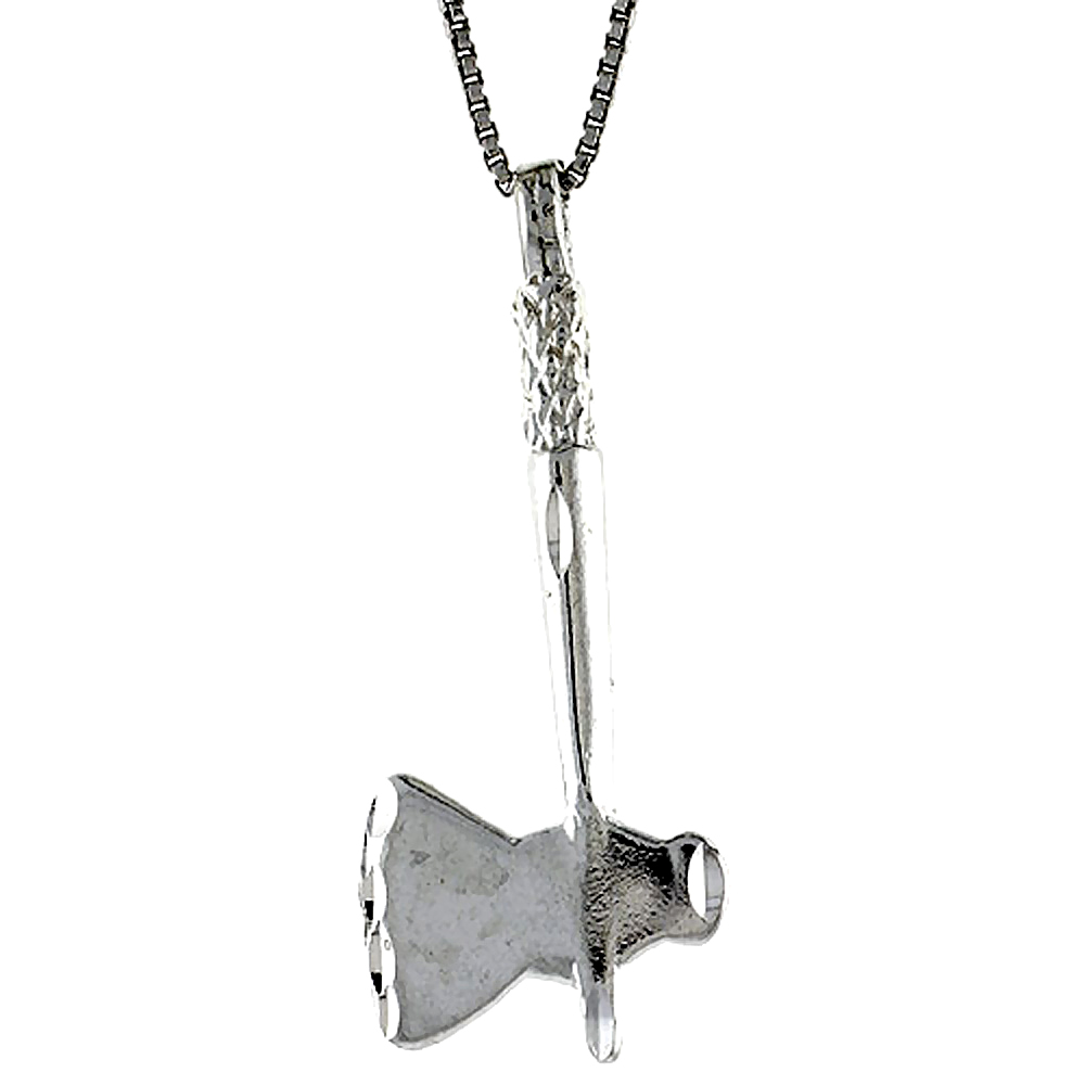 STERLING SILVER TOMAHAWK PENDANT, 1 1/4 INCH TALL
