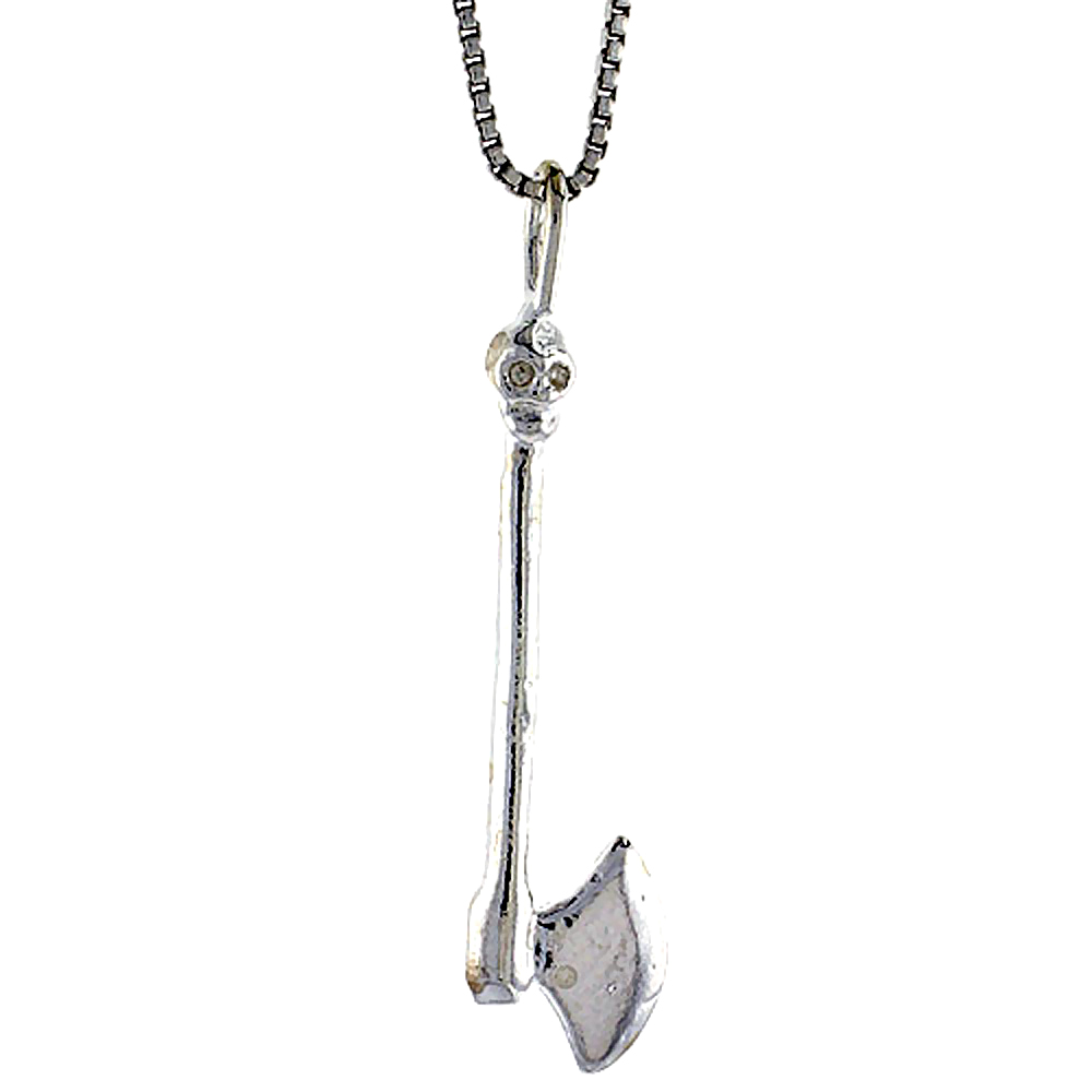 STERLING SILVER AXE PENDANT, 1 1/4 INCH TALL