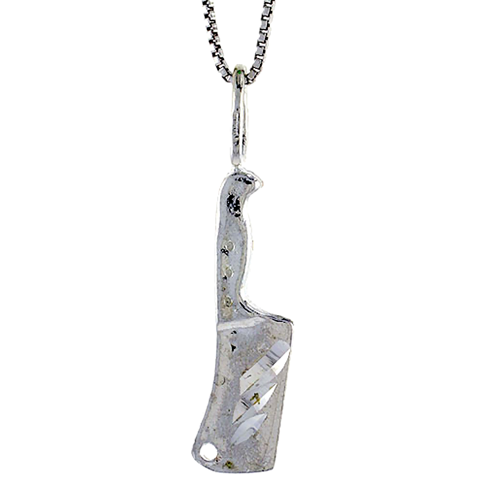 STERLING SILVER CLEAVER PENDANT, 1 1/8 INCH TALL