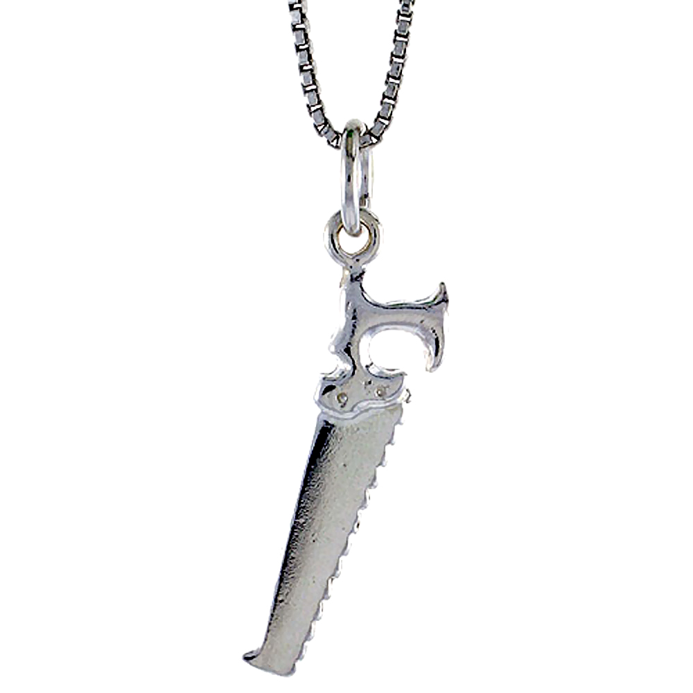 STERLING SILVER SAW PENDANT, 1 INCH TALL
