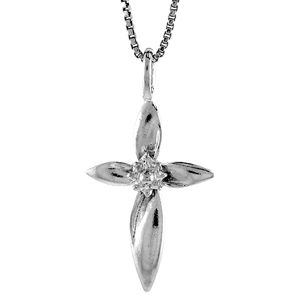 STERLING SILVER CROSS PENDANT, 1 INCH