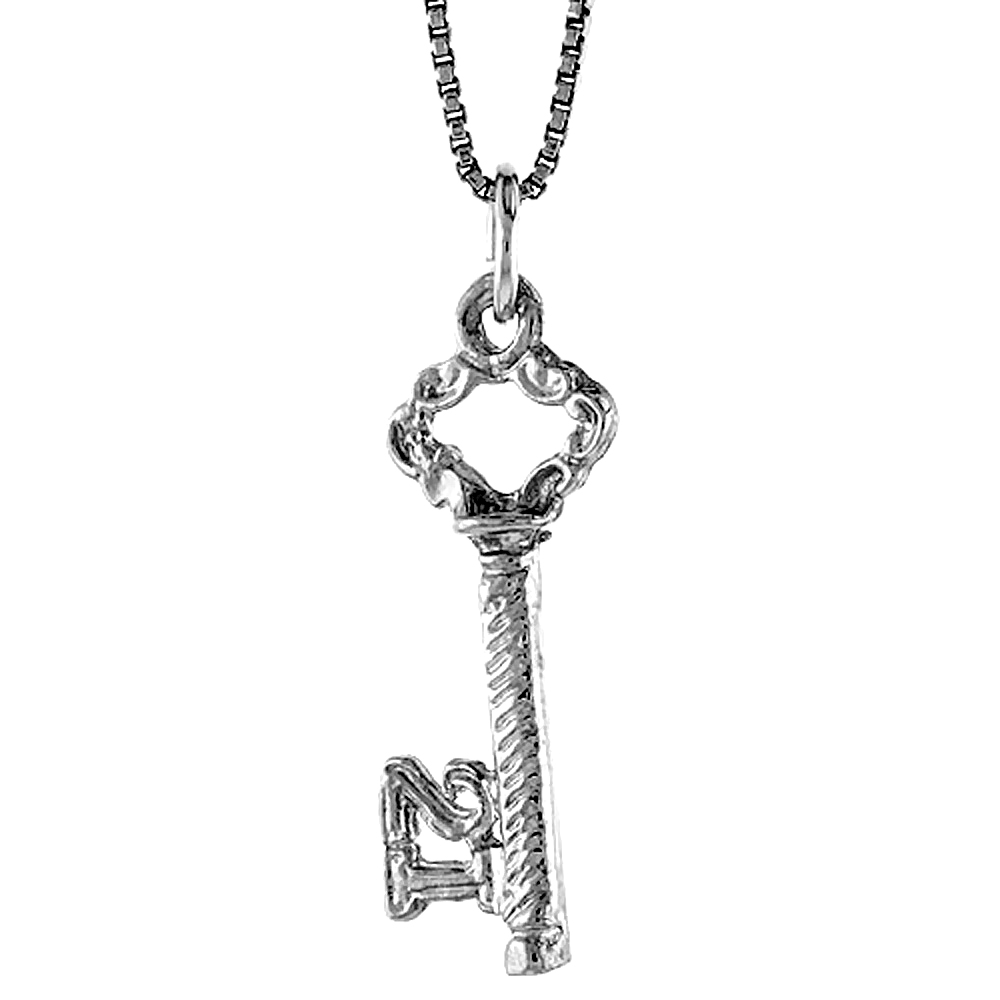 STERLING SILVER KEY PENDANT, 1 INCH TALL