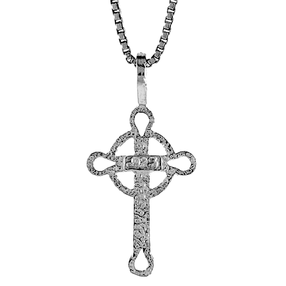 STERLING SILVER CELTIC CROSS PENDANT, 1/2 INCH