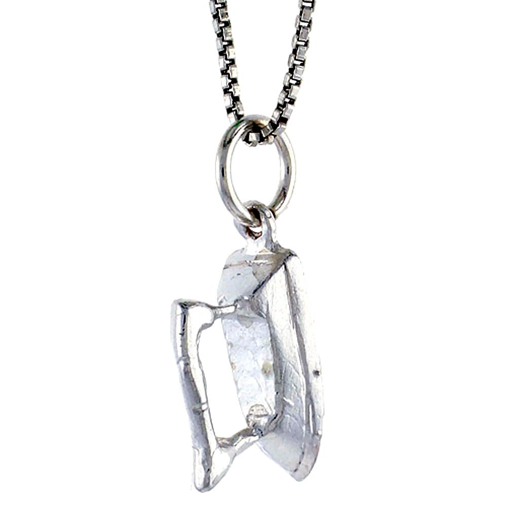 STERLING SILVER ANTIQUE IRON PENDANT, 1/2 INCH TALL